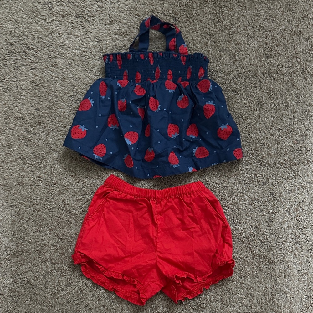 Strawberry Print Kids Matching Set